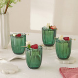 Lilly Tumbler Glass Set of 4 in Green by MUSE | 4 Pack - Pillow Talk