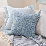 Ayesha Embroidered Cushion in Blue by Habitat | Square 50 - Pillow Talk
