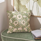 Holly Embroidered Cushion in Jade by MUSE | Square 45 - Pillow Talk