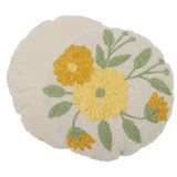 Clover Round Floral Embroidered Cushion [MUSLCLOVE25]
