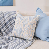 Anahita Embroidered Cushion in LightBlue by Habitat | Square 45 - Pillow Talk