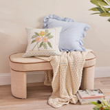 Daphne Floral Embroidered Cushion [MUSLDAPHN25]
