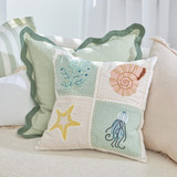 Caspian Embroidered Cushion in MultiColour by MUSE | 1 x Square Cushion 45cm x 45cm - Pillow Talk