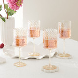 Raya Lustre Wine Glass Set of 4 in Champagne by MUSE | 4 Pack - Pillow Talk