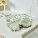 Daisy Microfibre Kitchen Towel Set of 3 in Green by Essentials | 3 Pack - Pillow Talk