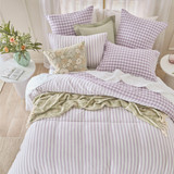 Maisie Check Lilac Quilt Cover Set [HABBMCQC25D]