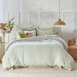 Maisie Reversible Sage Green Check Quilt Cover Set [HABBMCQC25C]