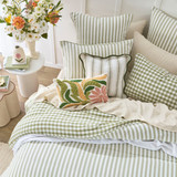 Maisie Check Sage Green Quilt Cover Set [HABBMCQC25C]