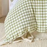 Maisie Reversible Sage Green Check Quilt Cover Set [HABBMCQC25C]