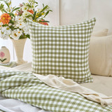 Maisie Check Sage Green European Pillowcase in Sage by Habitat | European - Pillow Talk