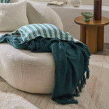 Bentley Green Throw in Green by Habitat | 1 x Throw 127cm x 152cm - Pillow Talk