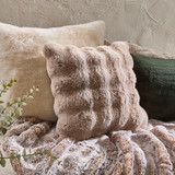 Prague Truffle Faux Fur Cushion [MUSSPRAGUC24SQDIS]