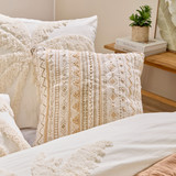 Haiti Embroidered Cushion in Caramel by Habitat | 1 x Square Cushion 50cm x 50cm - Pillow Talk