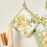 Wild Orchid Pot Holder in Yellow by Habitat | Pillow Talk