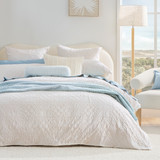 Hollis Palm Quilt Cover Set in Natural by Habitat | Double Bed, Queen Bed, Single Bed, Super King Bed - Pillow Talk