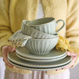 Arden Stoneware 12 Piece Dinner Set in Sage by MUSE | 12 Pack - Pillow Talk