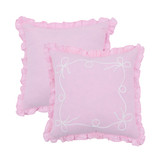 Betty Embroidered Bow Ruffle Cushion [HABLBETTY25]
