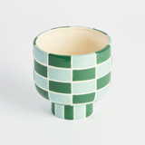 Charlie Green Check Decorative Pot [MUSCHAPW24GB]