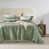 Solara Coverlet Set in Sage by Habitat | Queen Bed, Super King Bed - Pillow Talk