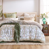 Atolie Palm Quilt Cover Set in Green by Habitat | Queen Bed, Super King Bed - Pillow Talk