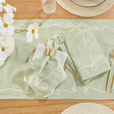 Aubrey Bow Embroidered Napkin Set of 4 [HABLAUBNAS25]