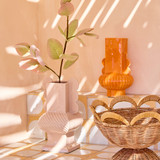 Dawn Vase in Orange, Tan by MUSE | Small, Large - Pillow Talk