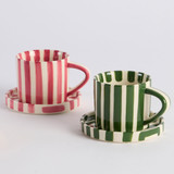 Emery Stripe Mug with Saucer [MUSEMEMUS25]