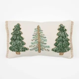 Holiday Pine Embroidered Christmas Tree Cushion [CHRLHOLID25]