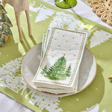 Festive Christmas Tree Paper Napkin 20 Pack in Green by Christmas by Pillow Talk | Rectangle - Pillow Talk
