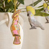 Beaded Pink Cockatoo Hanging Christmas Decoration [CHRHBEACHS25B]