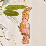 Beaded Pink Cockatoo Hanging Christmas Decoration [CHRHBEACHS25B]