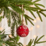 Snowflake Metal Bell Hanging Christmas Decoration in Red by Christmas by Pillow Talk | Pillow Talk