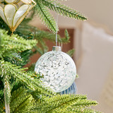 Ice Blue Glass Christmas Bauble [CHRCICEBS25]