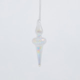 Snowdrop Finial Clear Christmas Hanging Decoration [CHRHSNOHS25A]
