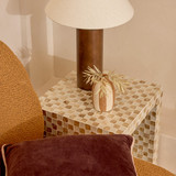 Soho Natural Capiz Check Side Table [MUSLSOHST25A]