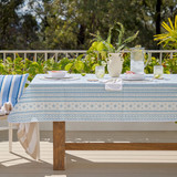 Escardo Outdoor Table Cloth in Blue by Sundays by Pillow Talk | Rectangle - Pillow Talk Escardo Outdoor Table Cloth in Blue by Sundays by Pillow Talk | Rectangle - Pillow Talk