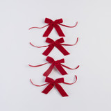 Jessie Red Velvet Bow Napkin Tie 4 Pack [CHRLJESNTS25B]