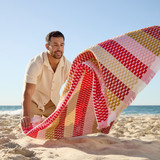 Gaia Pink Check Popcorn Beach Towel [SUNLGAIAC25B]