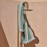 Gaia Green Check Popcorn Beach Towel [SUNLGAIAC25A]