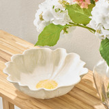 Daisy Bloom Decorative Bowl in WhiteYellow by MUSE | Pillow Talk