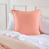 Linen Look Peach Reversible European Pillowcase in Peach by Essentials | European - Pillow Talk