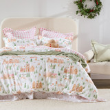 Gingerbread Village Quilt Cover Set in Red by Christmas by Pillow Talk | Double Bed, Queen Bed, Single Bed, Super King Bed - Pillow Talk