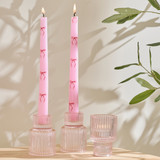 Jingle Bows Pink Taper Candle 2 Pack [HABBCJBTCS25A]
