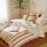 Milah Clay Stripe Quilt Cover Set [HABBMILAHQ25D]