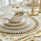 Christmas Tree Gold Rim White Wash Dinnerware [CHRGRSPW25A]