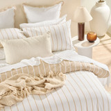 Adria Reversible Natural Stripe Quilt Cover Set [HABBADREQC23C]
