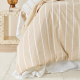 Adria Reversible Natural Stripe Quilt Cover Set [HABBADREQC23C]