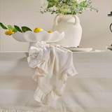 Piper Natural Stripe Ruffle Napkin Set of 4 [HABLPIPNAS25A]