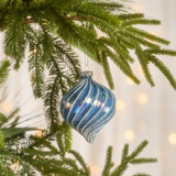 Snow Dust Glass Finial Christmas Bauble in LightBlue by Christmas by Pillow Talk | Finial - Pillow Talk