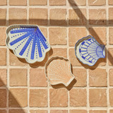 Samira Clam Shell Plate in Blue, Orange by MUSE | Large, Small - Pillow Talk